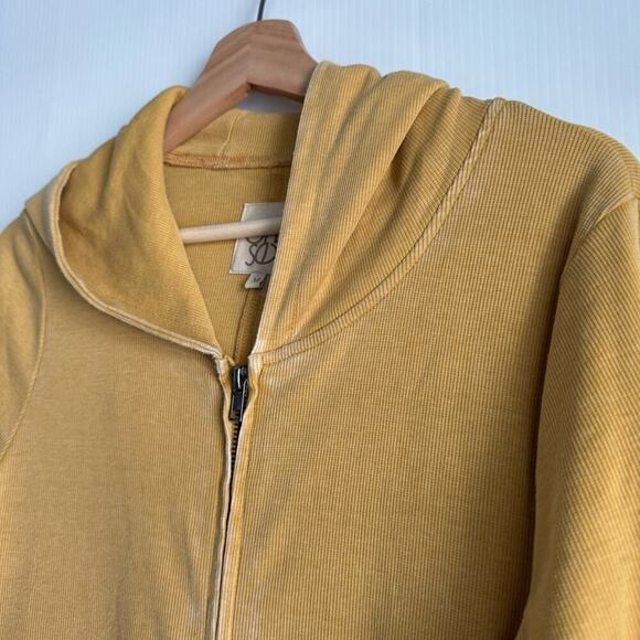 Chaser full zip long sleeve hooded top size medium mustard yellow - Picture 2 of 8